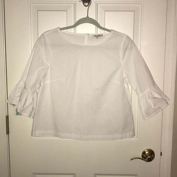Madewell 3/4 puff sleeves blouse white xs - Picture 2 of 6